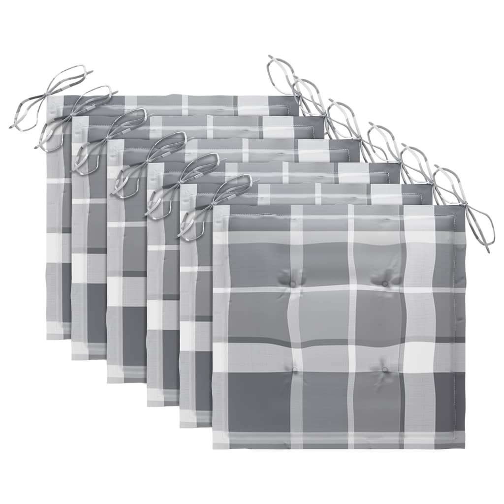 vidaXL Καρέκλες Κήπου Πτυσσόμενες 6 τεμ. Μασίφ Ξύλο Teak με Μαξιλάρια