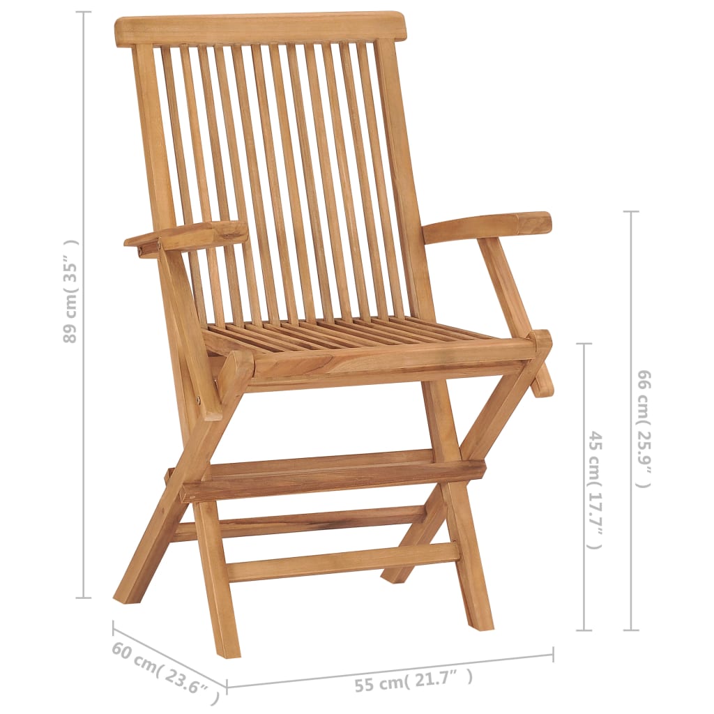 vidaXL Καρέκλες Κήπου 8 τεμ. από Μασίφ Ξύλο Teak
