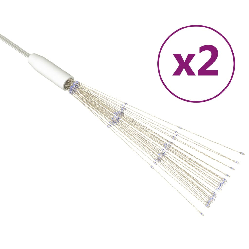 vidaXL Χριστουγεν.Λαμπάκια Εξ.Χώρου Πυροτέχνημα 2 τεμ Μπλε 20εκ 280LED