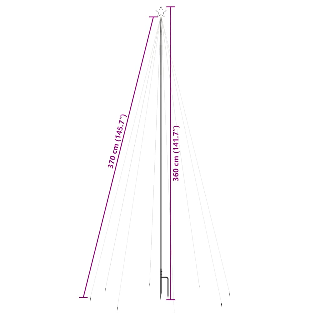 vidaXL Χριστουγεννιάτικο δέντρο LED Εσωτερικού Εξωτερικού 576 LED