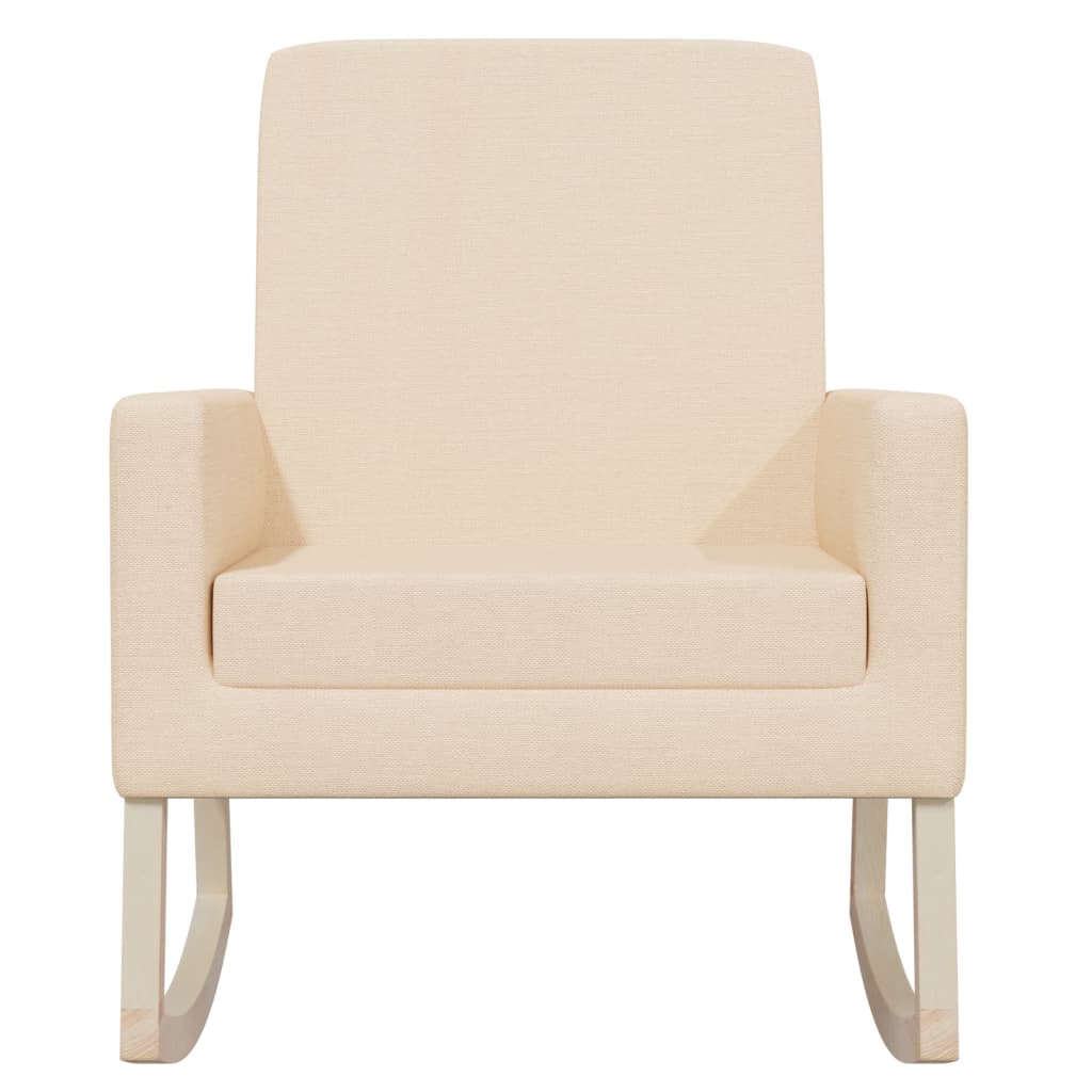 vidaXL Κουνιστή Πολυθρόνα Κρεμ Υφασμάτινη