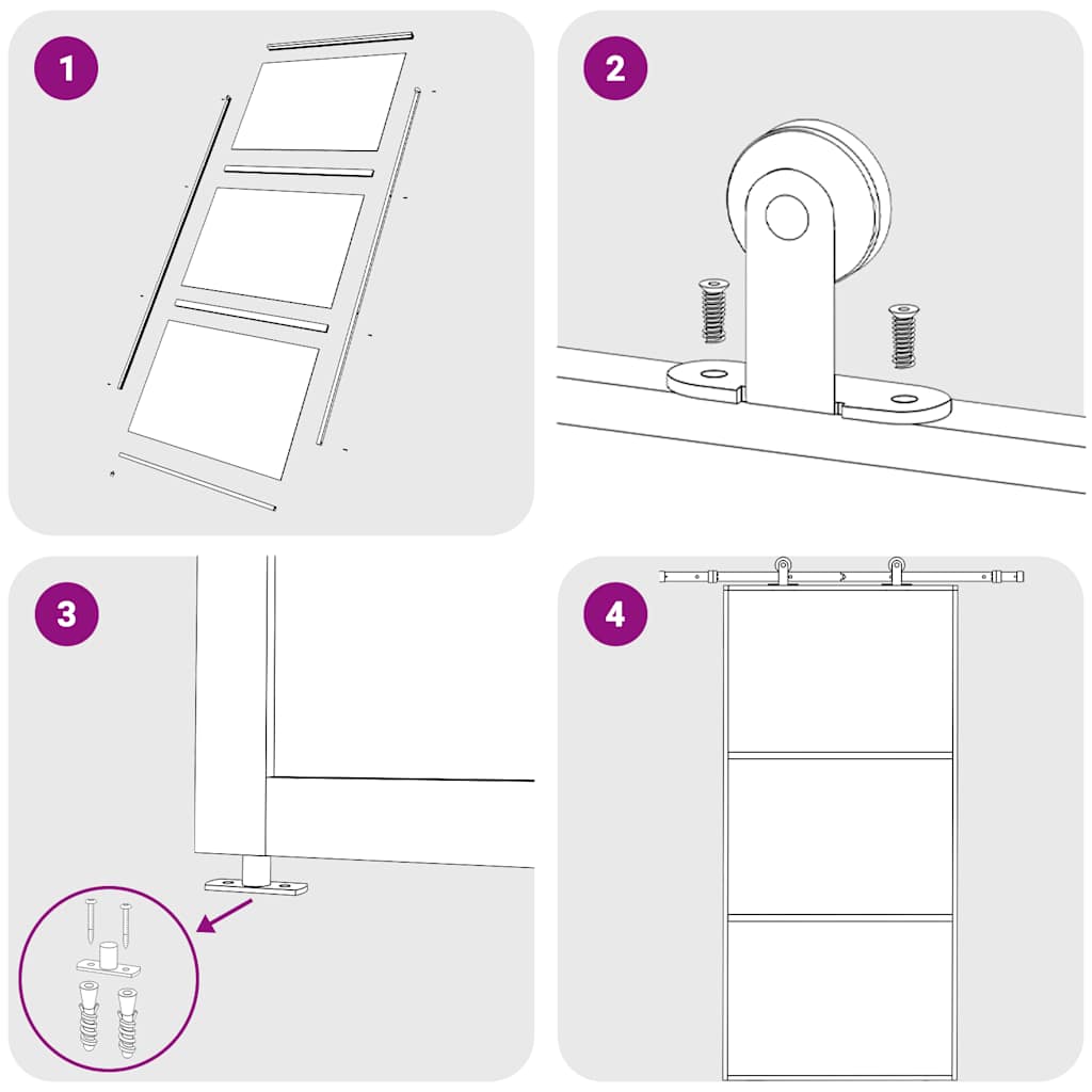 vidaXL Πόρτα Συρόμενη Μαύρη 102 x 205 εκ. από Γυαλί ESG / Αλουμίνιο