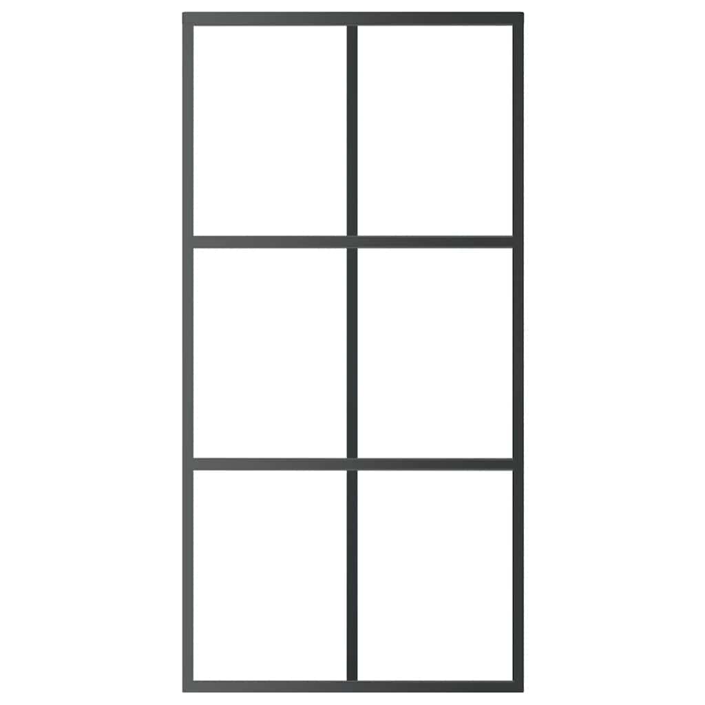 vidaXL Πόρτα Συρόμενη Μαύρη 102 x 205 εκ. από Γυαλί ESG / Αλουμίνιο