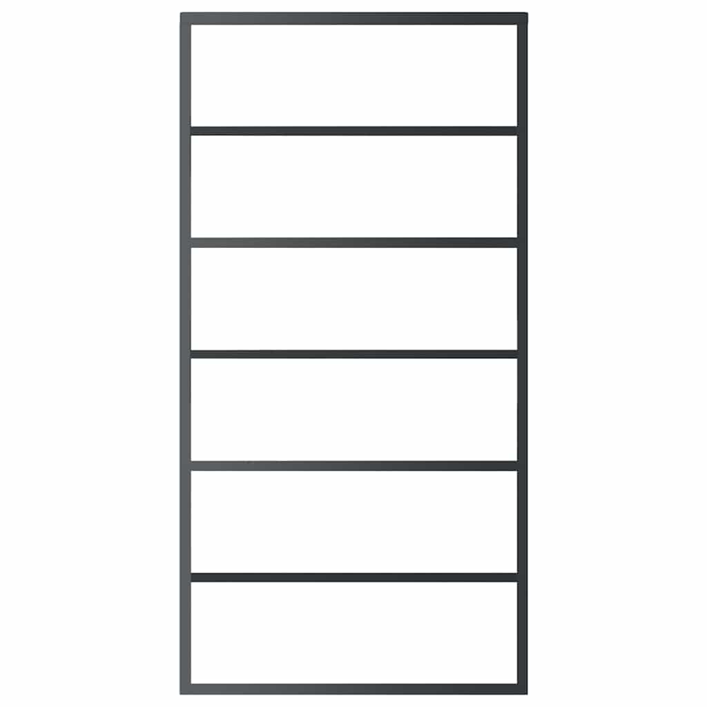 vidaXL Πόρτα Συρόμενη Μαύρη 102 x 205 εκ. από Γυαλί ESG / Αλουμίνιο