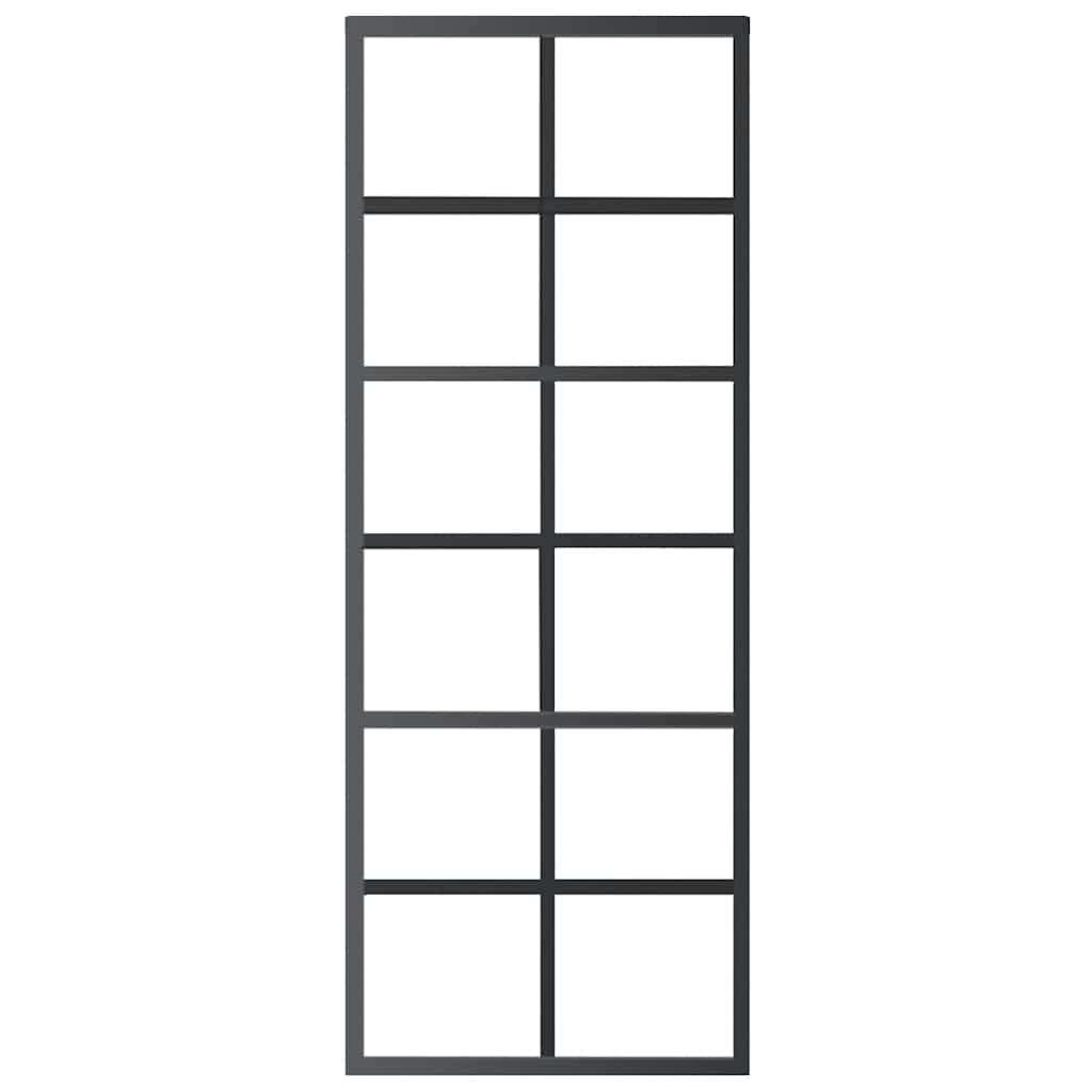 vidaXL Πόρτα Συρόμενη Μαύρη 76 x 205 εκ. από Γυαλί ESG / Αλουμίνιο