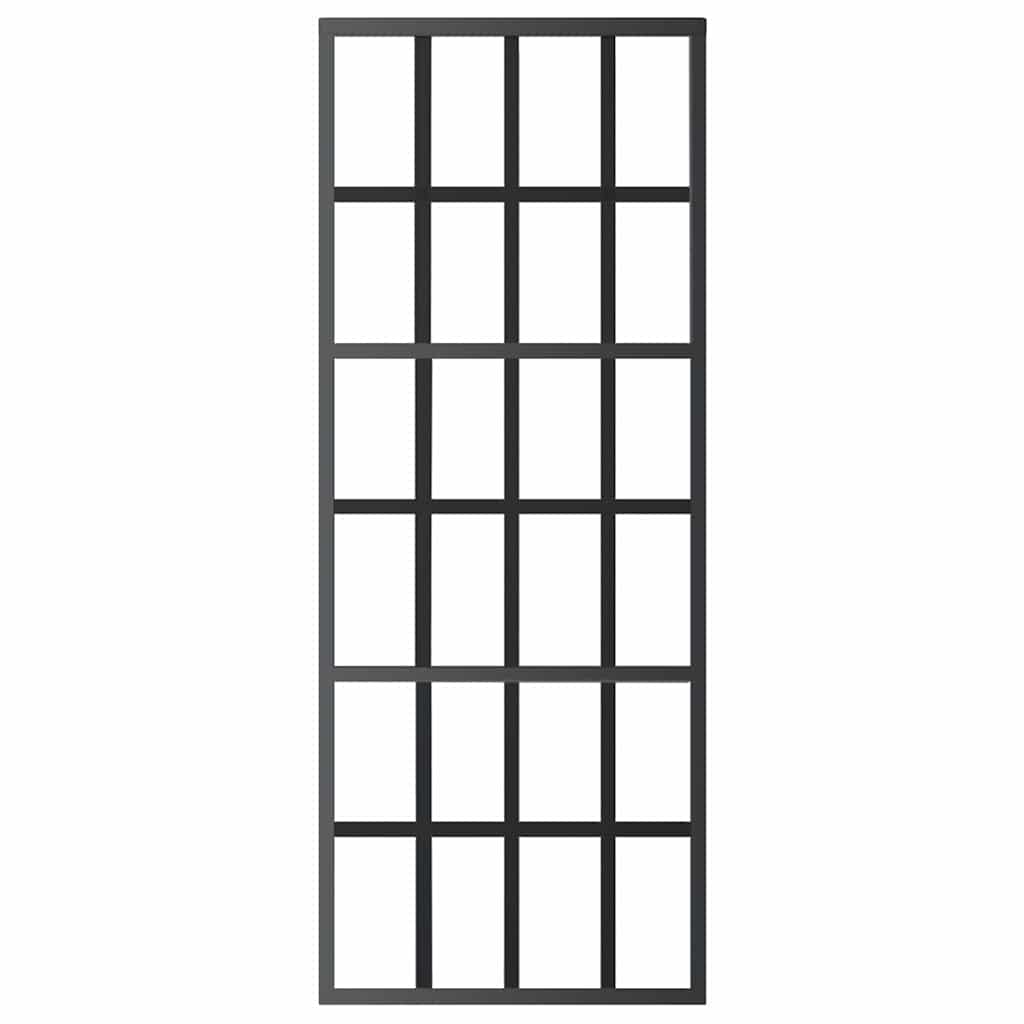 vidaXL Πόρτα Συρόμενη Μαύρη 76 x 205 εκ. από Γυαλί ESG / Αλουμίνιο