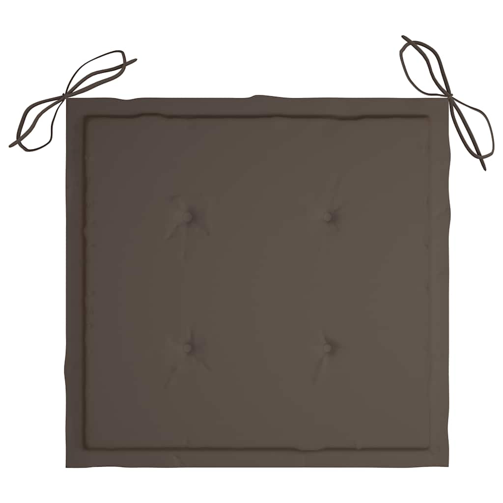 vidaXL Καρέκλες Κήπου 8 Τεμαχίων Μασίφ Ξύλο Teak με Taupe Μαξιλάρια