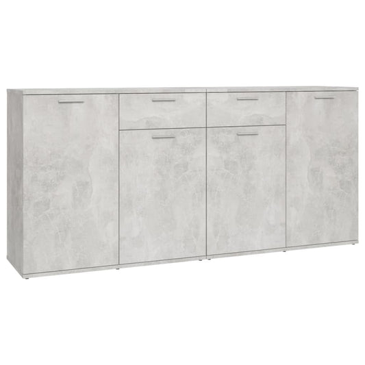 vidaXL Μπουφές Γκρι Σκυροδέματος 160 x 36 x 75 εκ. από Επεξ. Ξύλο
