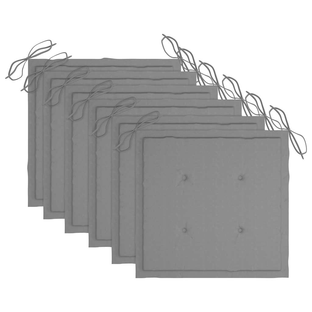 vidaXL Καρέκλες Κήπου Πτυσσόμενες 6 τεμ Μασίφ Ξύλο Ακακίας & Μαξιλάρια