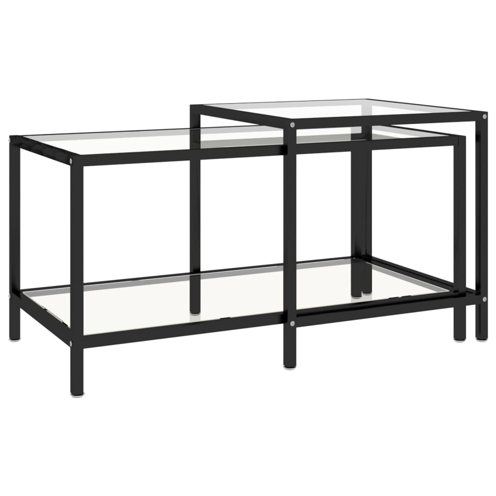 vidaXL Τραπεζάκια 2 τεμ. Διάφανα από Ψημένο Γυαλί