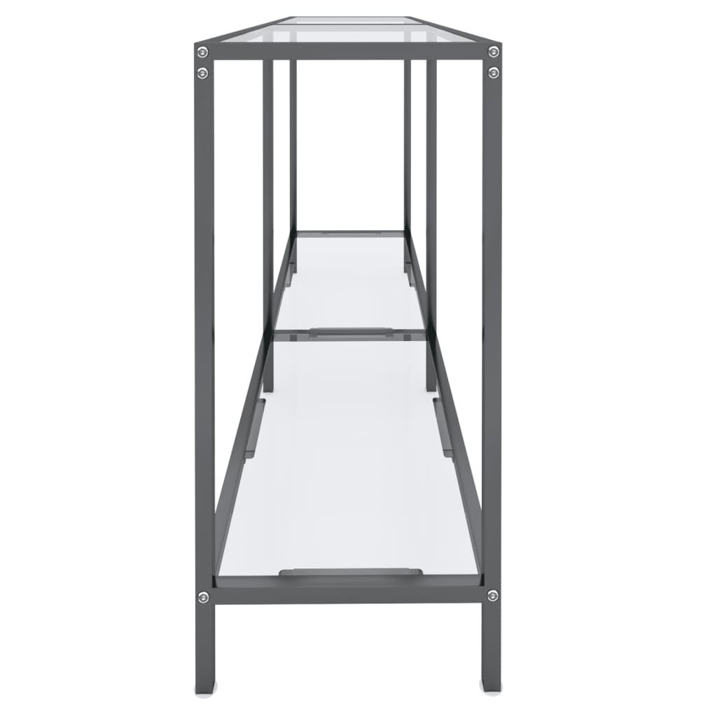 vidaXL Τραπέζι Κονσόλα Διαφανές 140 x 35 x 75,5 εκ. από Ψημένο Γυαλί