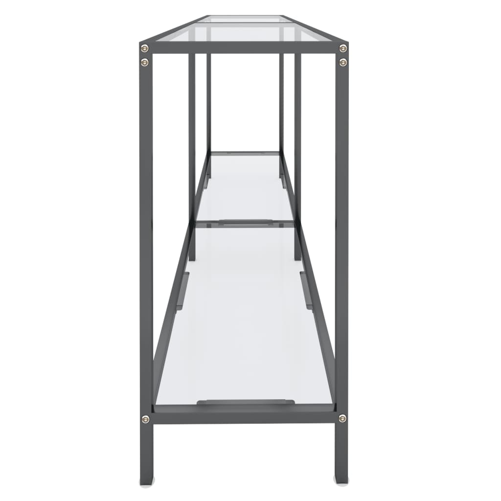 vidaXL Τραπέζι Κονσόλα Διαφανές 160 x 35 x 75,5 εκ. από Ψημένο Γυαλί