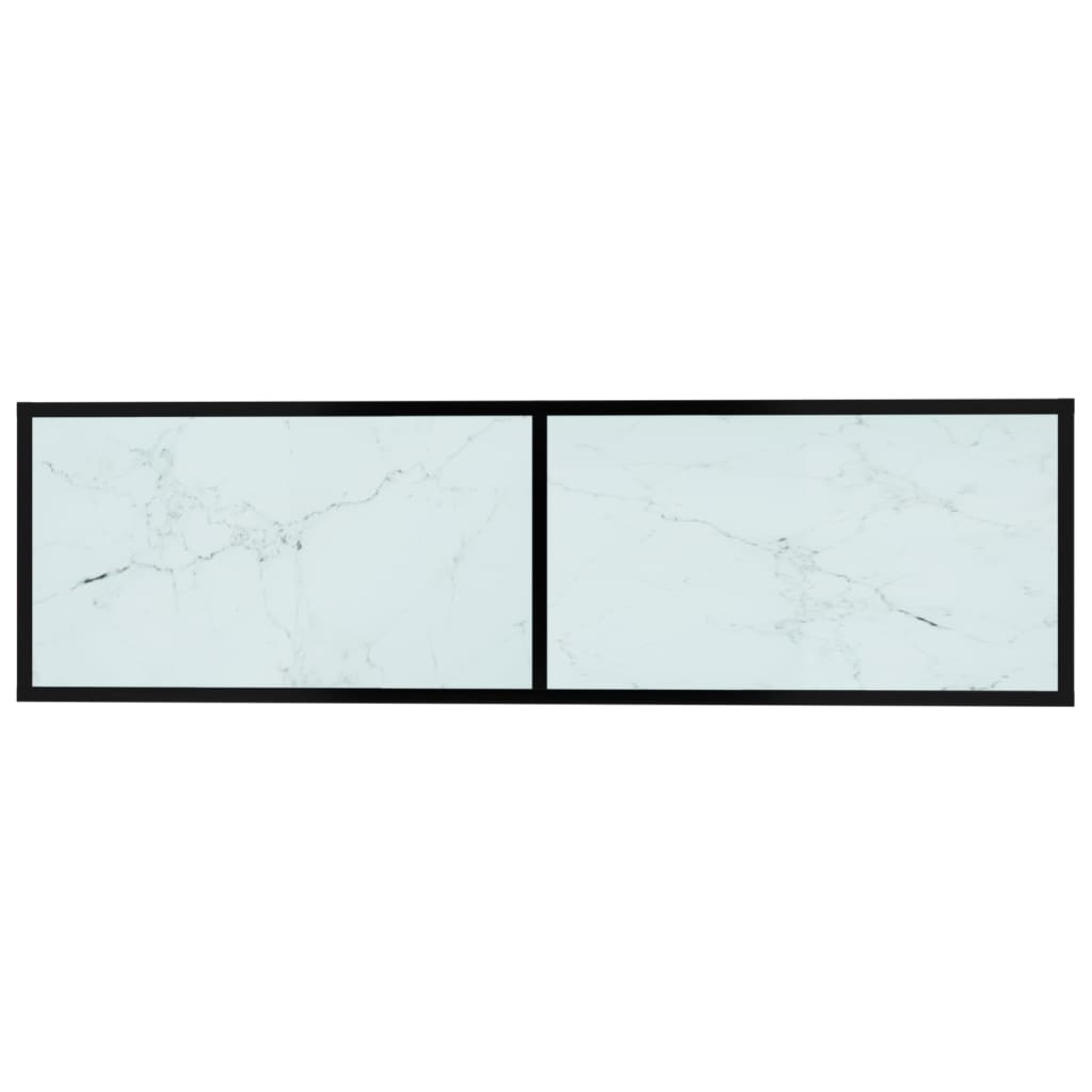 vidaXL Έπιπλο Τηλεόρασης Λευκό Όψη Μαρμάρου 140x40x40,5εκ Γυαλί Ασφαλ.