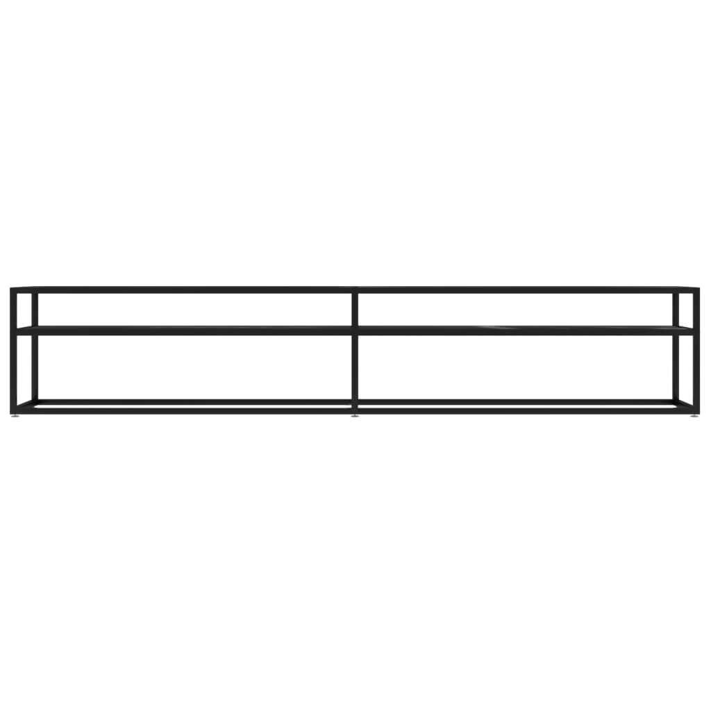 vidaXL Έπιπλο Τηλεόρασης Μαύρο Όψη Μαρμάρου 220x40x40,5εκ Ψημένο Γυαλί