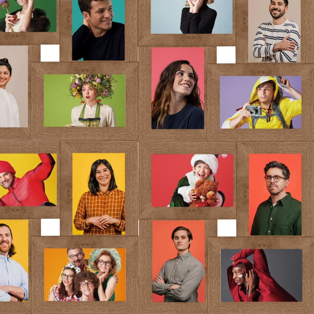 vidaXL Πλαίσιο Φωτογραφιών Κολάζ Αν. Καφέ για Φωτ. 24 x (13x18εκ.) MDF