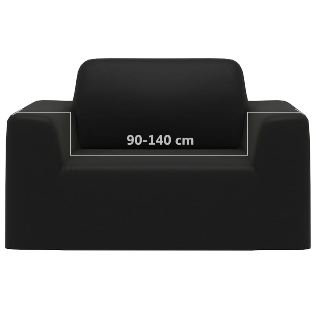 vidaXL Κάλυμμα Καναπέ Ελαστικό Μαύρο από Πολυεστερικό Ζέρσεϊ