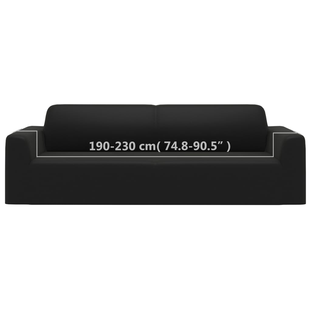 vidaXL Κάλυμμα Τριθέσιου Καναπέ Ελαστικό Μαύρο από Πολυεστερικό Ζέρσεϊ