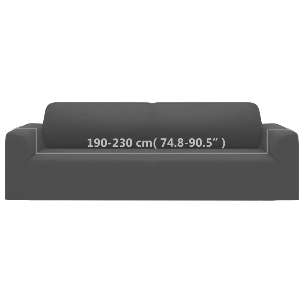 vidaXL Κάλυμμα 3θέσιου Καναπέ Ελαστικό Ανθρακί από Πολυεστερικό Ζέρσεϊ