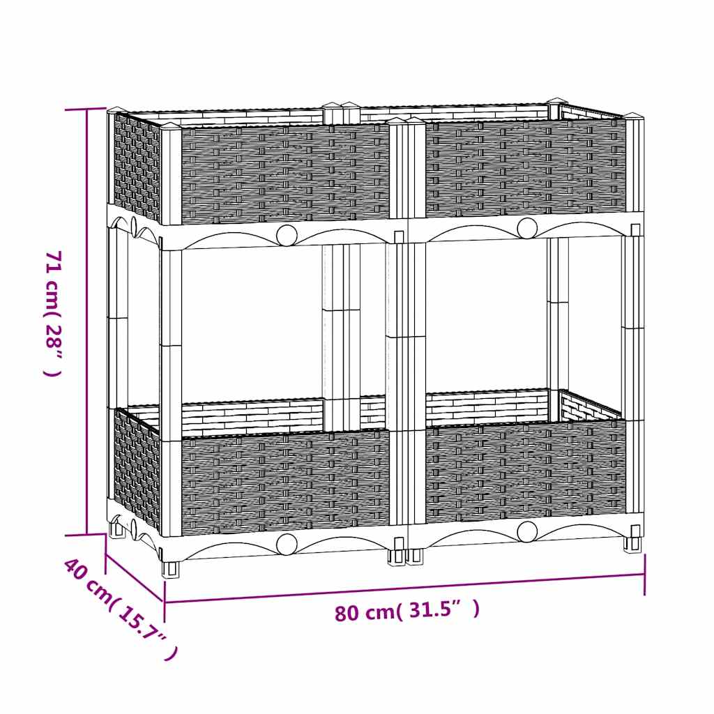 vidaXL Ζαρντινιέρα 80 x 40 x 71 εκ. από Πολυπροπυλένιο