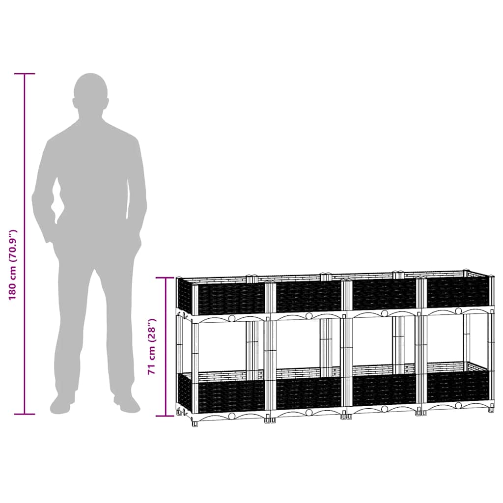 vidaXL Ζαρντινιέρα 160 x 40 x 71 εκ. από Πολυπροπυλένιο