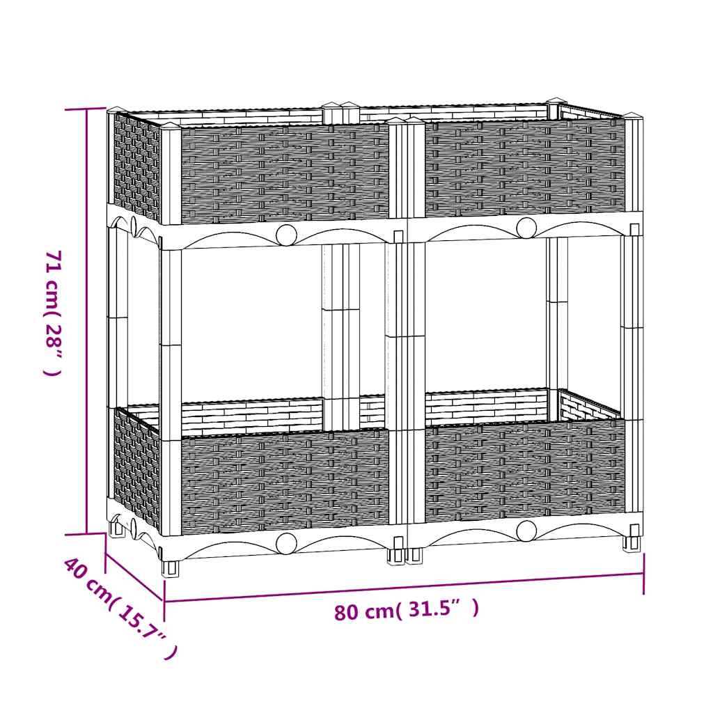 vidaXL Ζαρντινιέρα 80 x 40 x 71 εκ. από Πολυπροπυλένιο