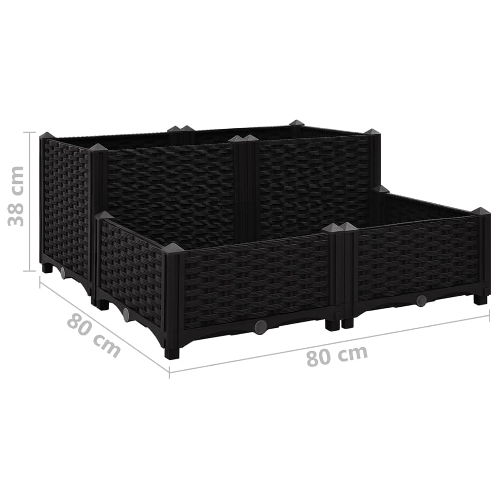 vidaXL Ζαρντινιέρα 80 x 80 x 38 εκ. από Πολυπροπυλένιο