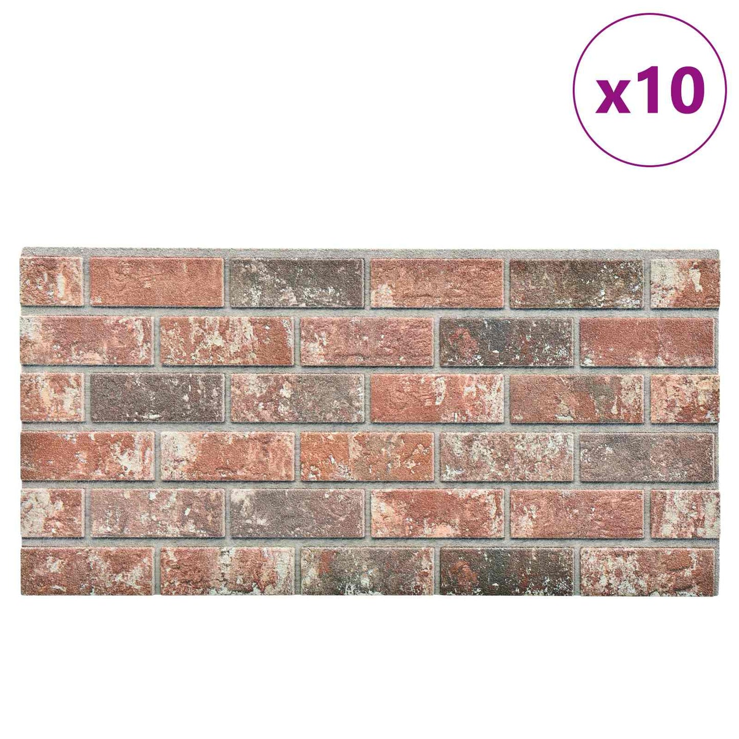 vidaXL Πάνελ τοίχου 10 pcs Σκούρο Καφέ και Γκρι 100 x 50 cm Αφρός EPS