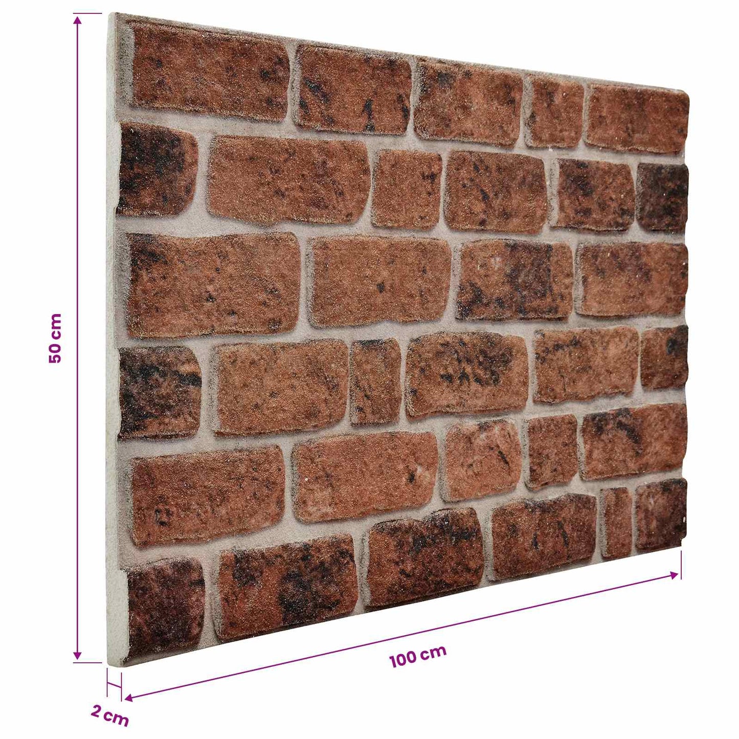 vidaXL Πάνελ τοίχου 10 pcs Καφέ Τούβλο 100 x 50 cm Αφρός EPS