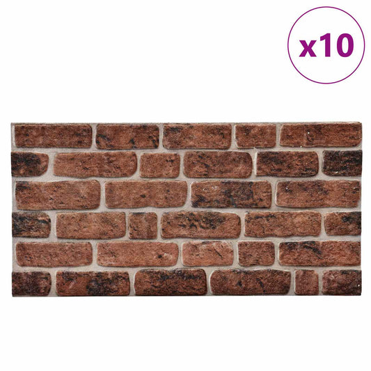 vidaXL Πάνελ τοίχου 10 pcs Καφέ Τούβλο 100 x 50 cm Αφρός EPS