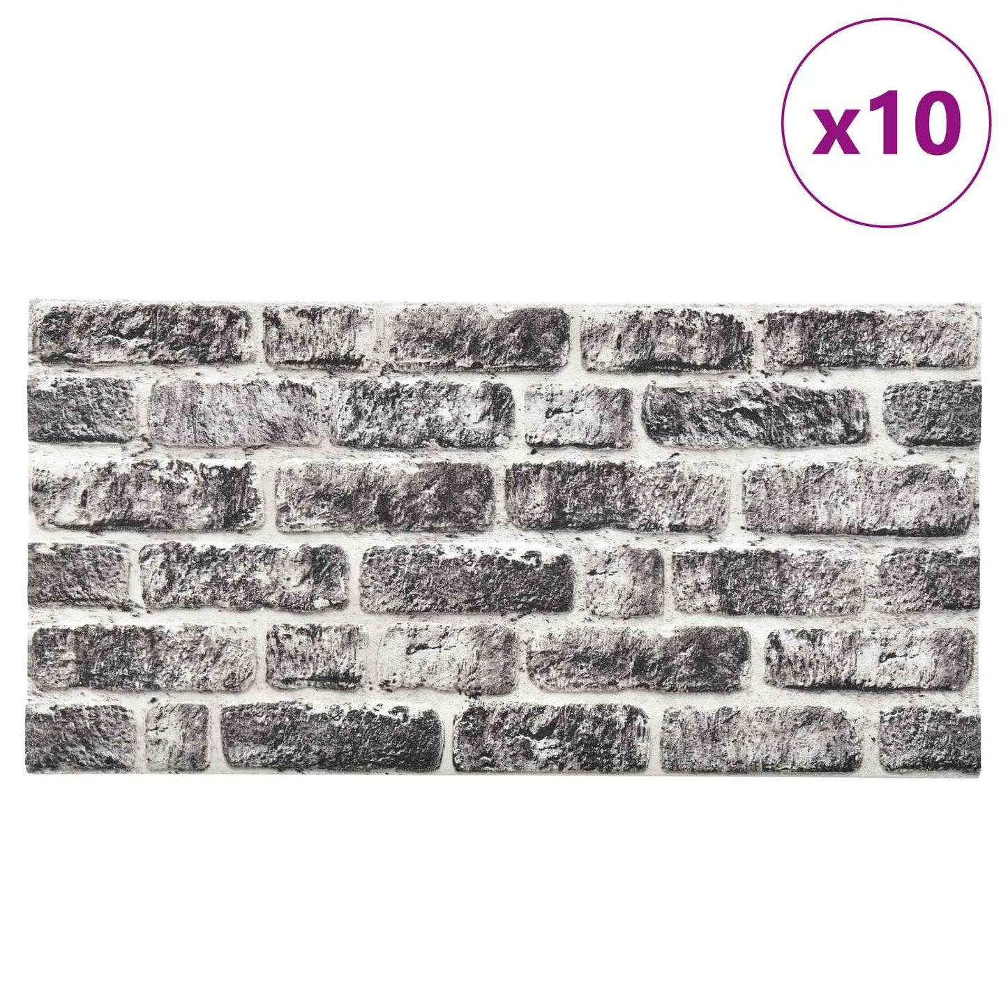 vidaXL Πάνελ τοίχου 10 pcs Σκούρο Γκρι και Λευκό 100 x 50 cm Αφρός EPS