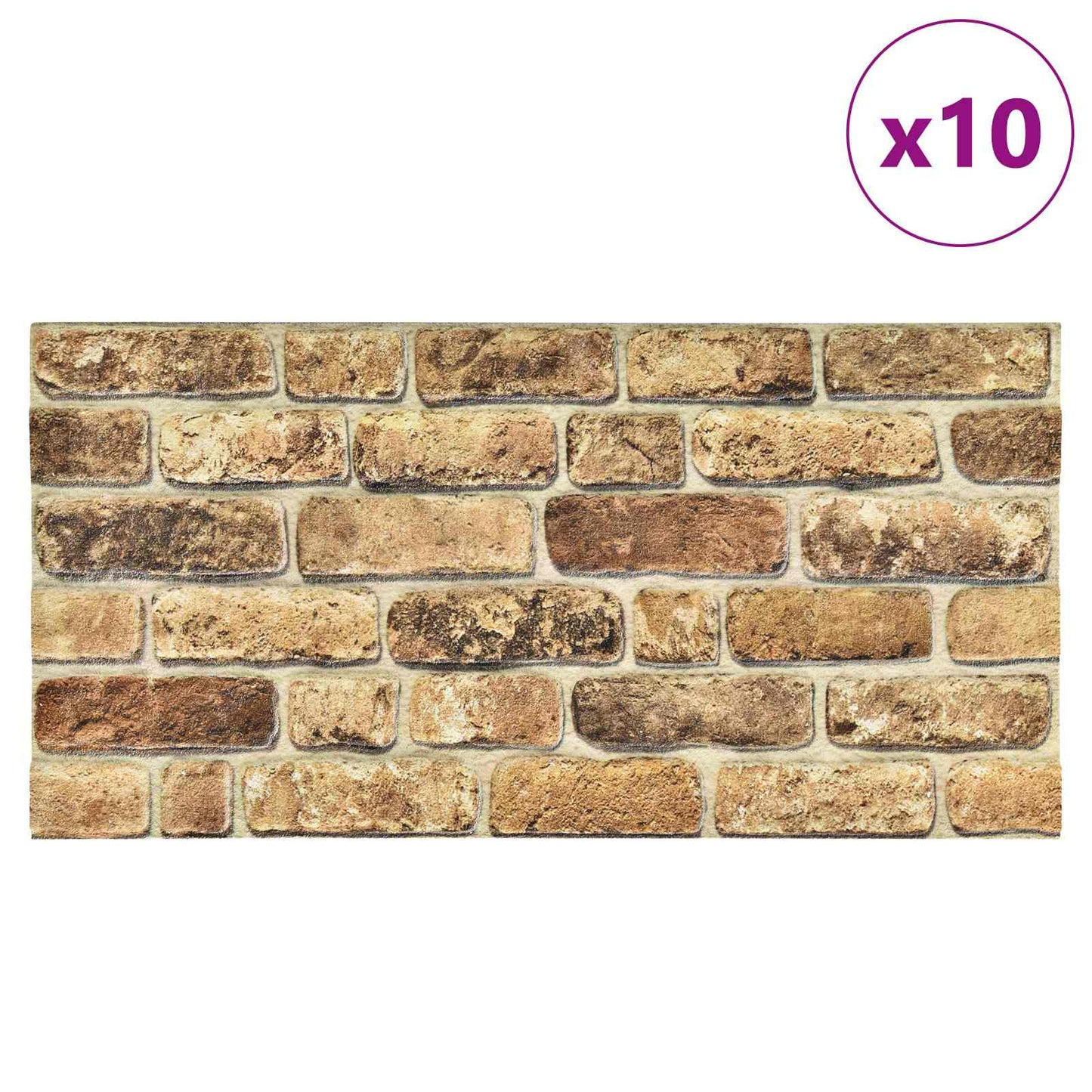 vidaXL Πάνελ τοίχου 10 pcs Σκούρος Άμμος 100 x 50 cm Αφρός EPS
