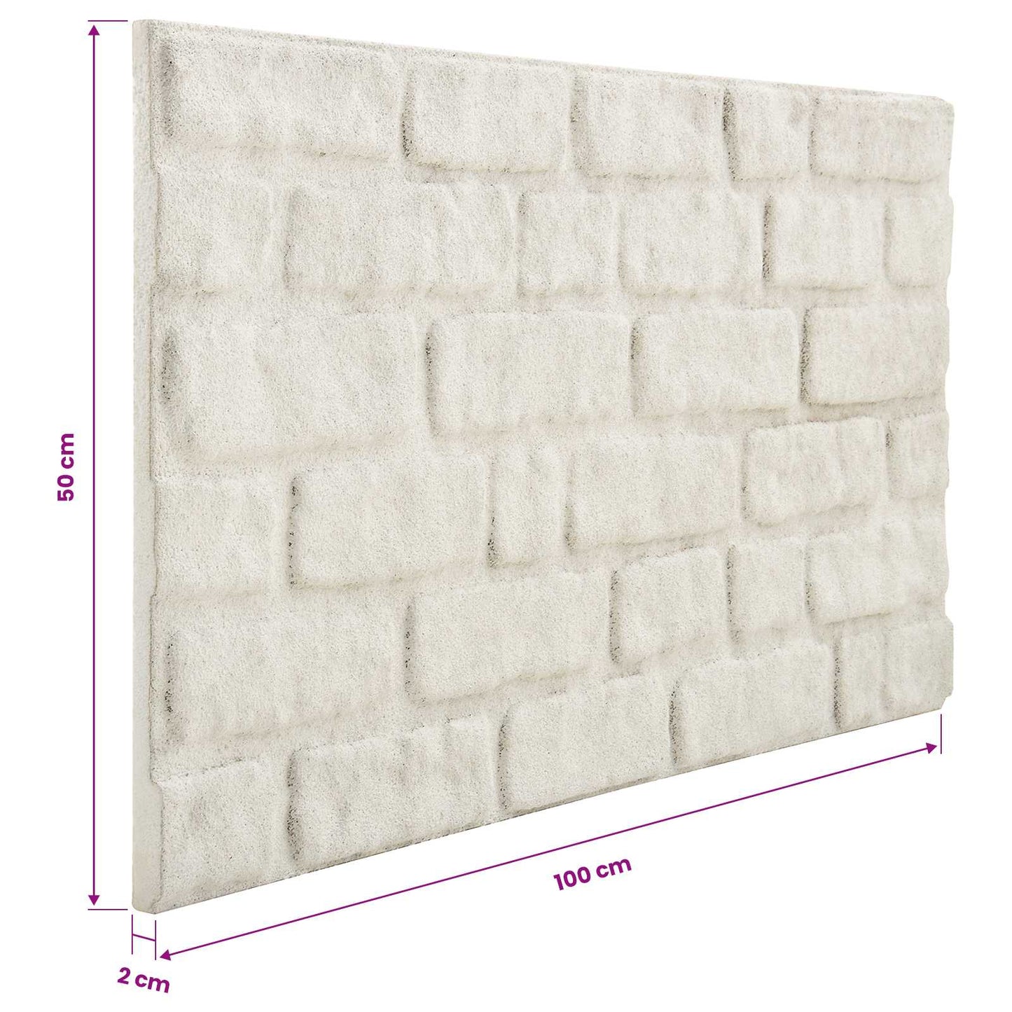 vidaXL Πάνελ τοίχου 10 pcs Λευκό 100 x 50 cm Αφρός EPS