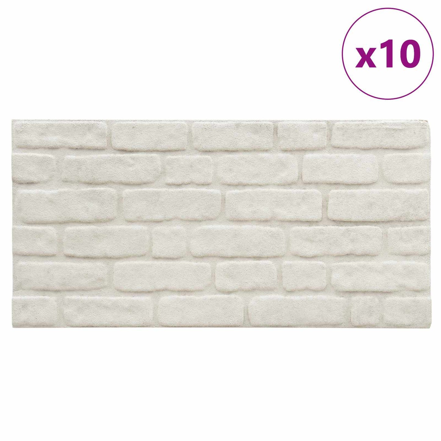 vidaXL Πάνελ τοίχου 10 pcs Λευκό 100 x 50 cm Αφρός EPS
