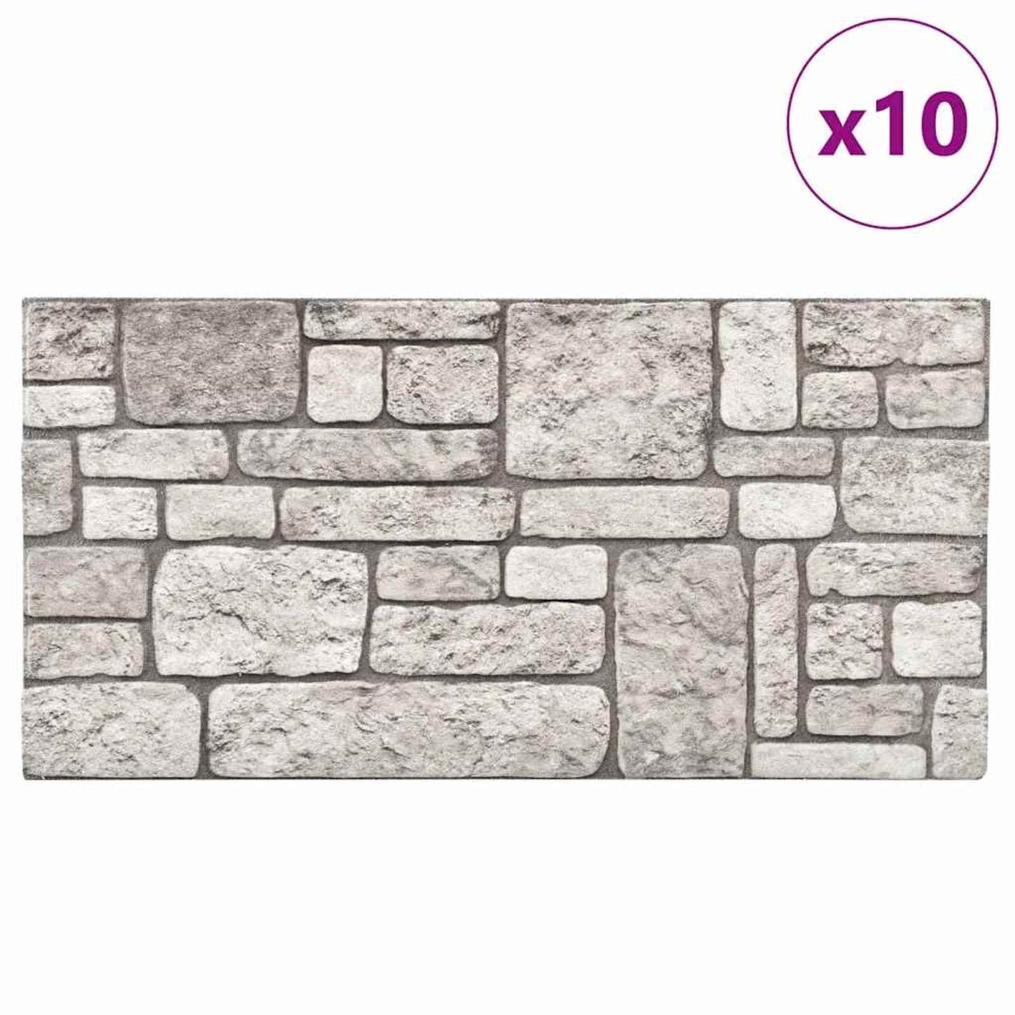 vidaXL Πάνελ τοίχου 10 pcs Γκρι 100 x 50 cm Αφρός EPS
