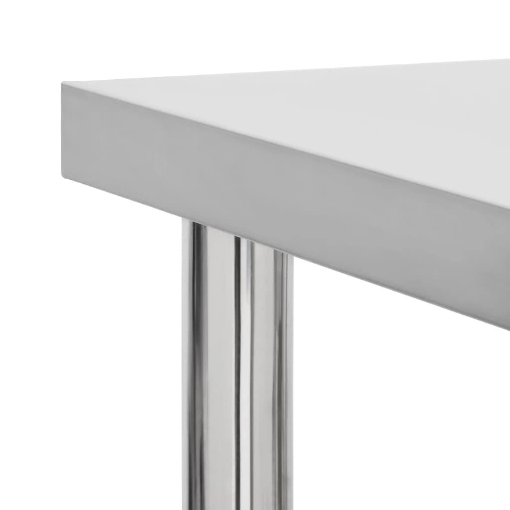 vidaXL Πάγκος Εργασίας Κουζίνας με Ροδάκια 60x30x85 εκ Ανοξείδ. Ατσάλι