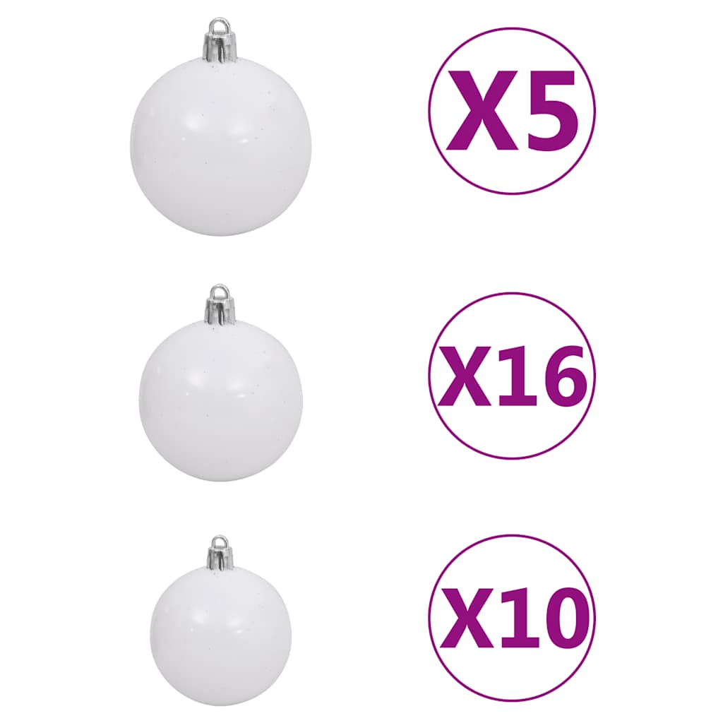 vidaXL Τεχνητό χριστουγεννιάτικο δέντρο με LED/σετ μπάλες/κουκουνάρια 240 εκ.