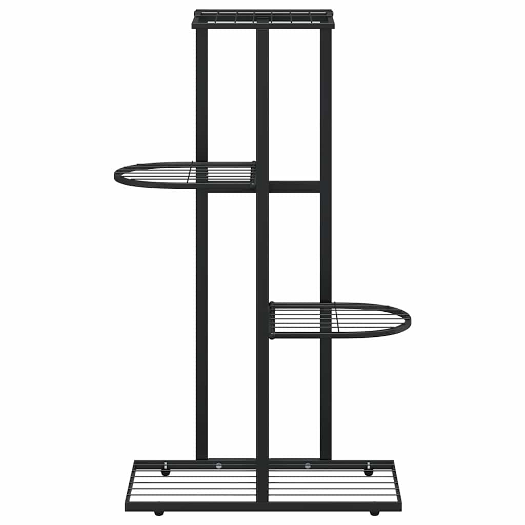 vidaXL Ανθοστήλη 4 Επιπέδων Μαύρη 43 x 22 x 76 εκ. Μεταλλική