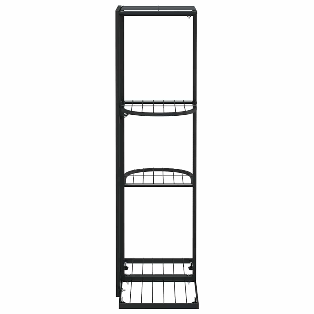 vidaXL Ανθοστήλη 4 Επιπέδων Μαύρη 43 x 22 x 76 εκ. Μεταλλική