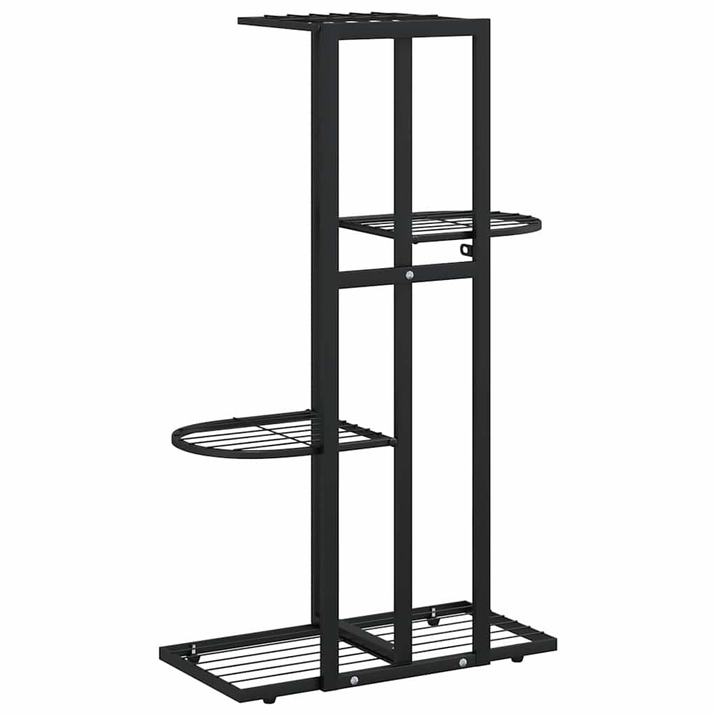 vidaXL Ανθοστήλη 4 Επιπέδων Μαύρη 43 x 22 x 76 εκ. Μεταλλική