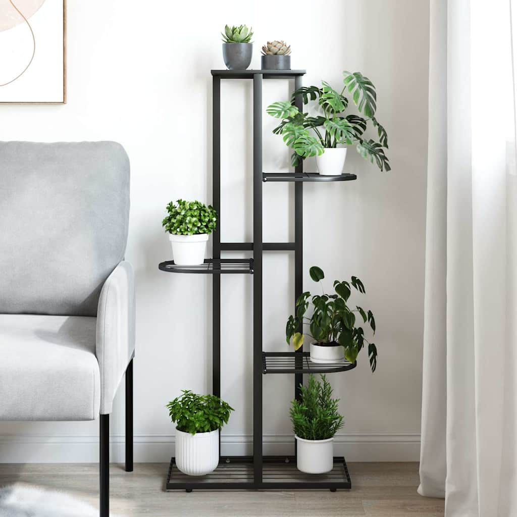 vidaXL Ανθοστήλη 5 Επιπέδων Μαύρη 43 x 22 x 98 εκ. Μεταλλική
