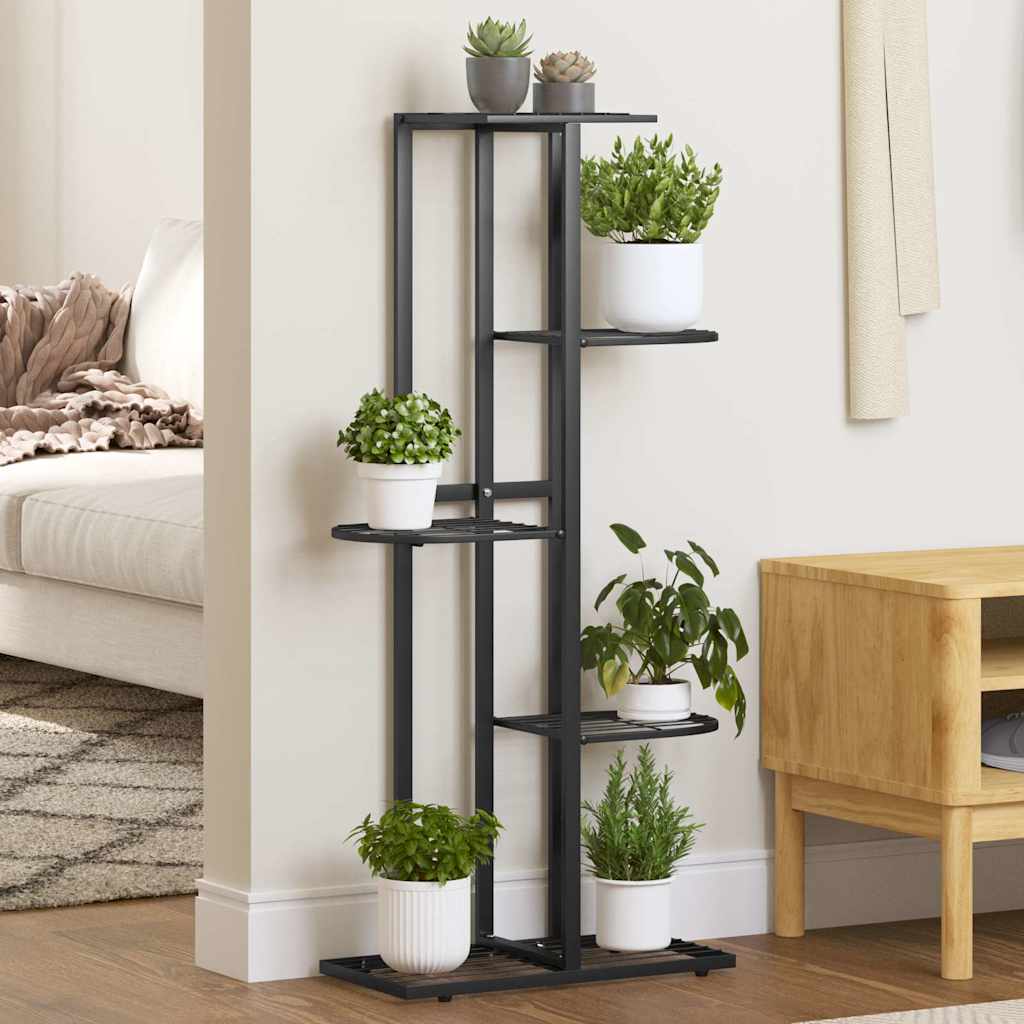 vidaXL Ανθοστήλη 5 Επιπέδων Μαύρη 43 x 22 x 98 εκ. Μεταλλική