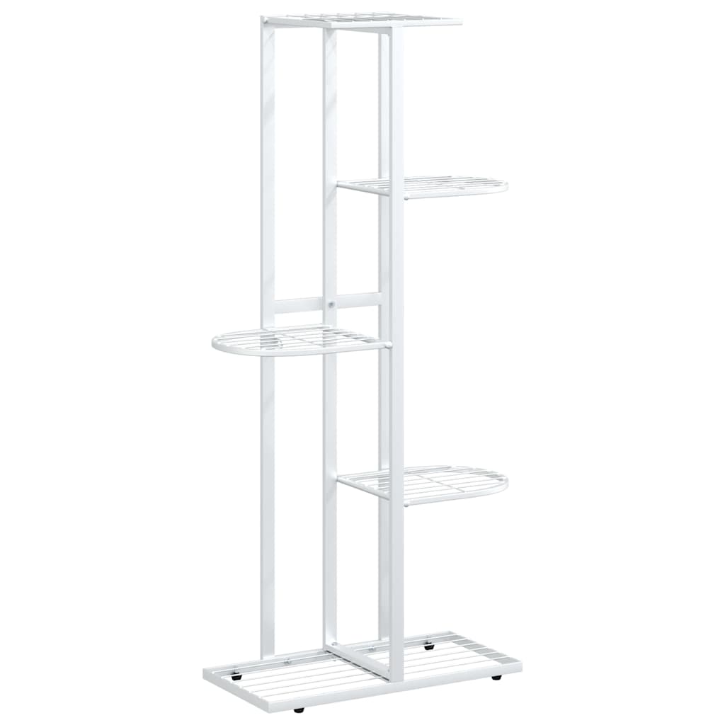 vidaXL Ανθοστήλη 5 Επιπέδων Λευκή 43 x 22 x 98 εκ. Μεταλλική