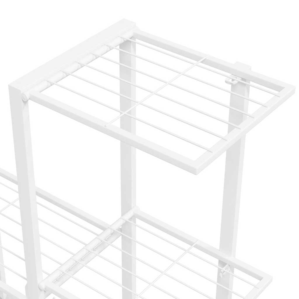 vidaXL Ανθοστήλη με Ρόδες Λευκή 94,5 x 25 x 92,5 εκ. Μεταλλική