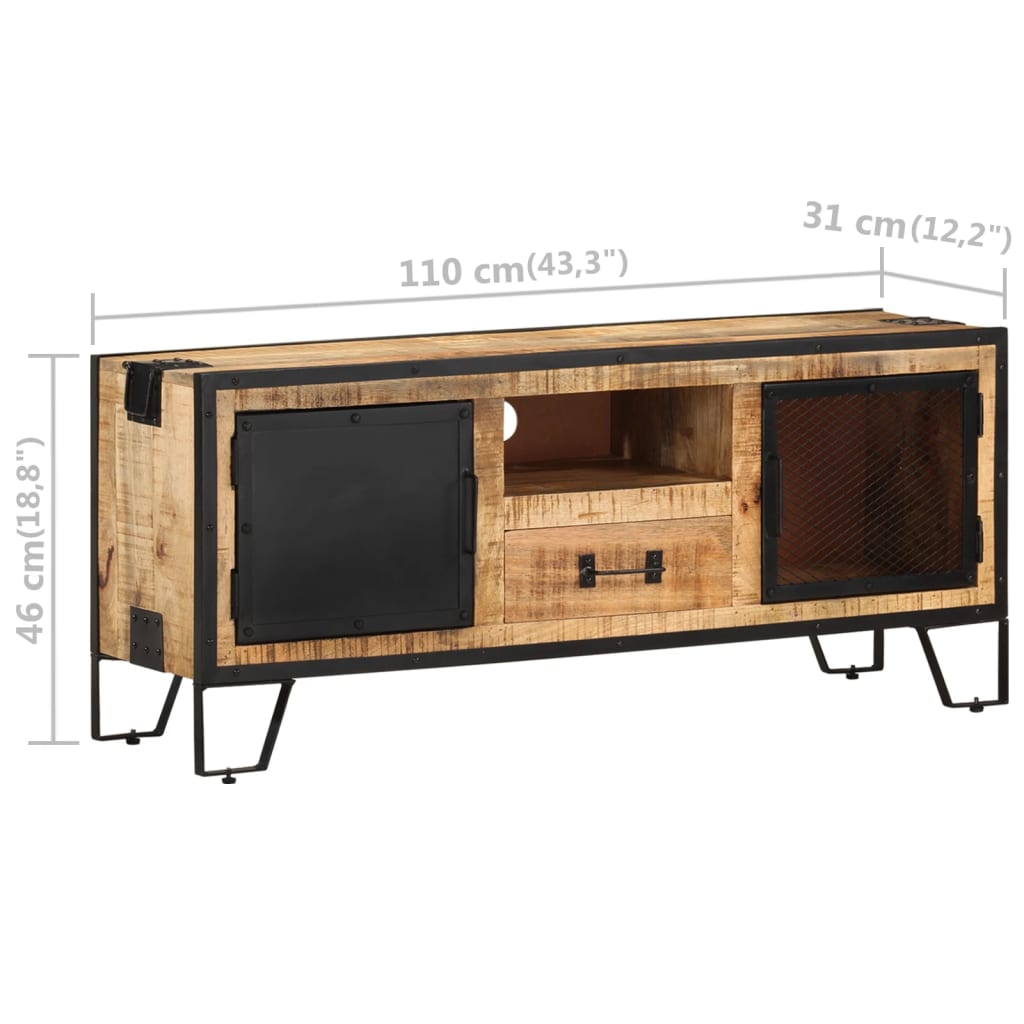 vidaXL Έπιπλο Τηλεόρασης 110 x 31 x 46 εκ. από Ακατέργαστο Ξύλο Μάνγκο