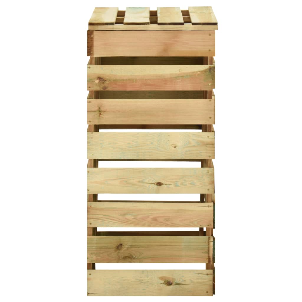 vidaXL Κομποστοποιητής με Σανίδες 3 τεμ. 80x50x100 εκ Εμπ. Ξύλο Πεύκου