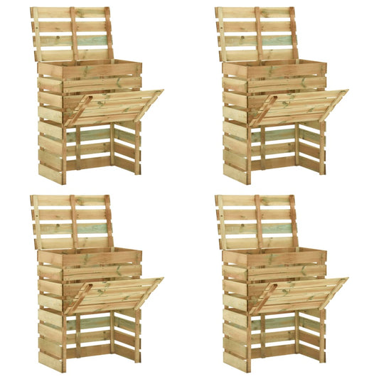 vidaXL Κομποστοποιητής με Σανίδες 4 τεμ. 80x50x100 εκ Εμπ. Ξύλο Πεύκου