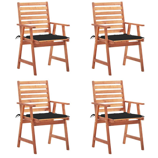 vidaXL Καρέκλες Τραπεζαρίας Εξ. Χώρου 4 τεμ. Ξύλο Ακακίας με Μαξιλάρια