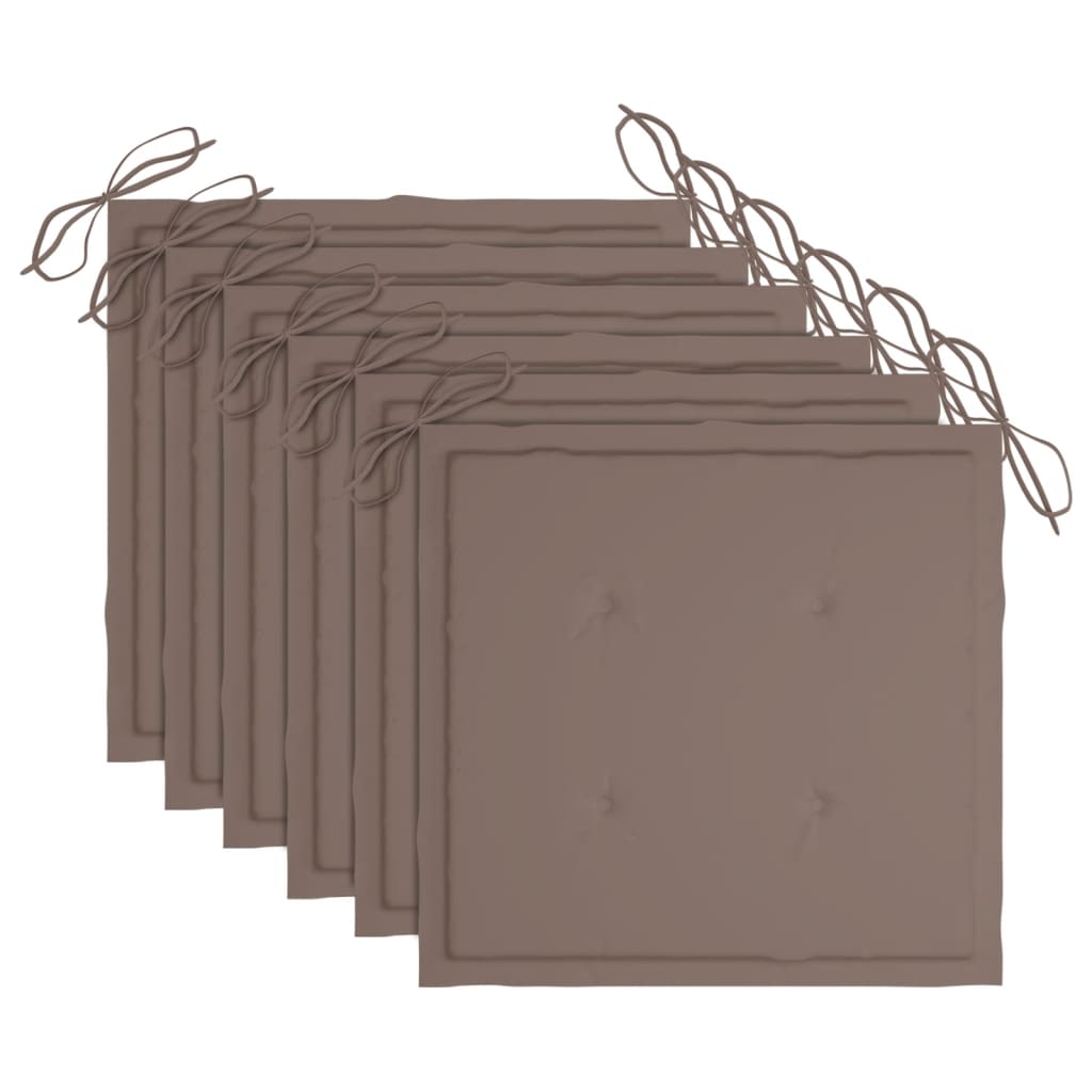 vidaXL Καρέκλες Τραπεζαρίας Εξ. Χώρου 6 τεμ. Ξύλο Ακακίας με Μαξιλάρια