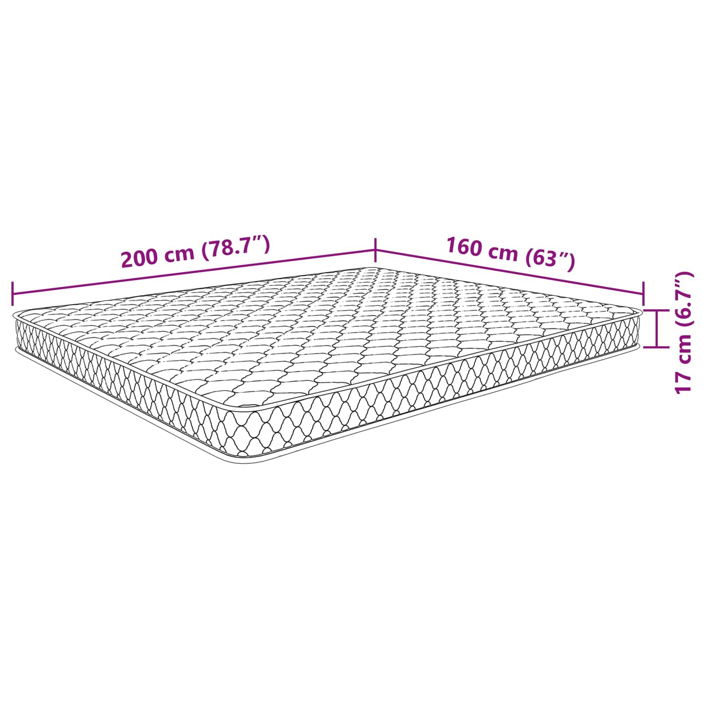 vidaXL Στρώμα vidaXL Στρώμα Μαλακό Λευκό 200 x 160 x 17 εκ PU Αφρός