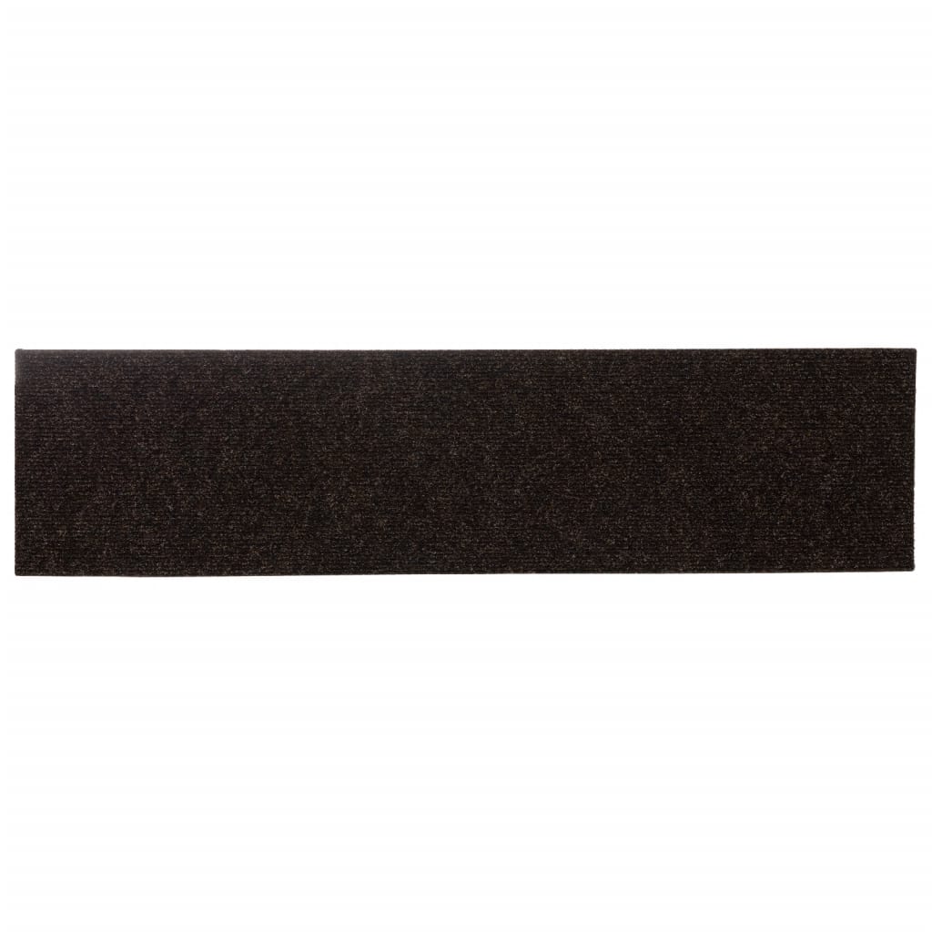 vidaXL Πατάκια Σκάλας Αυτοκόλλητα Ορθογώνια 15 τεμ. Σκ. Καφέ 76x20 εκ.